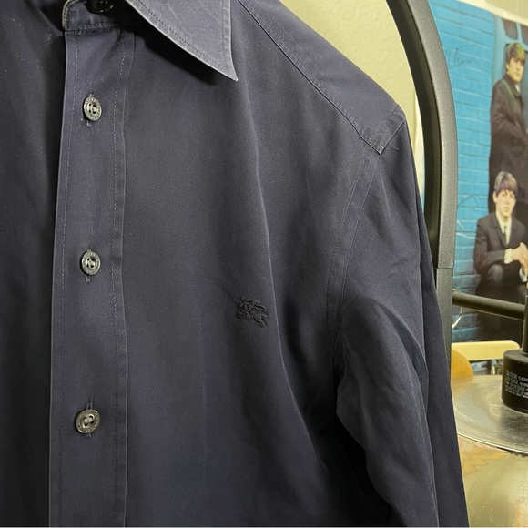 Burberry Brit Shirt Men Small Black Nova Check Button Up Classic Fit Logo - Picture 2 of 8